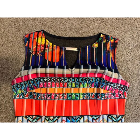 JOSEPH RIBKOFF Colorful Sheath Dress Artsy Professional Career Mix Print Sz 8 - Picture 6 of 9